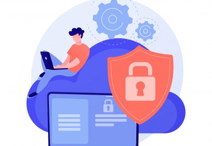 Cloud computing security abstract concept vector illustration. Cloud information security system, data protection service, safety architecture, network computing, storage access abstract metaphor.